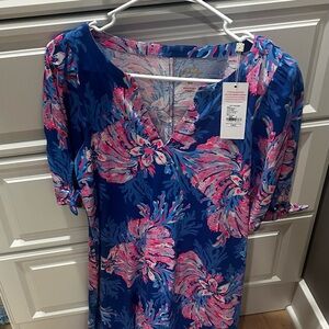 Lilly Pulitzer Blue and Pink Patterned Dress